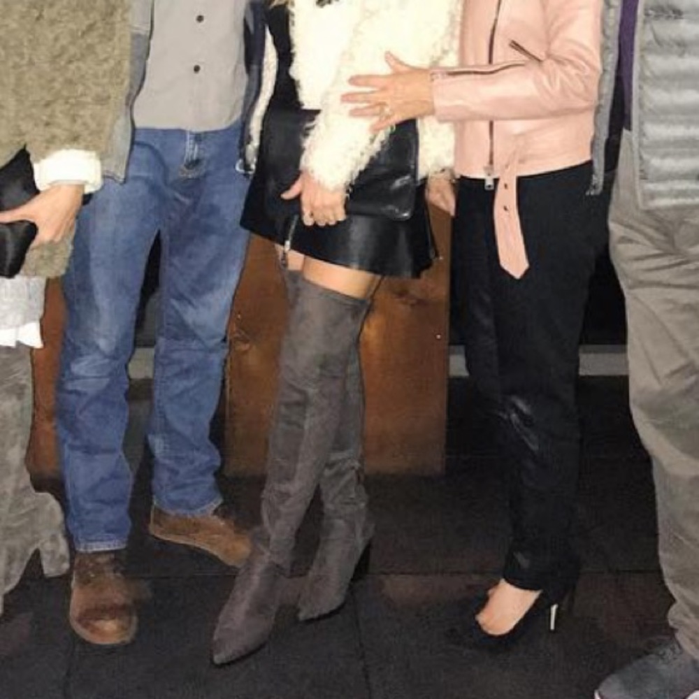 Marc Fisher Grey Faux Suede Over the Knee Boots